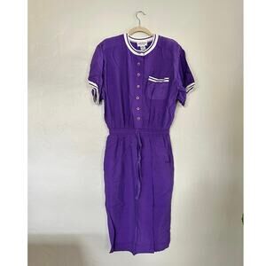Vintage Adolfo Purple 80s Dress